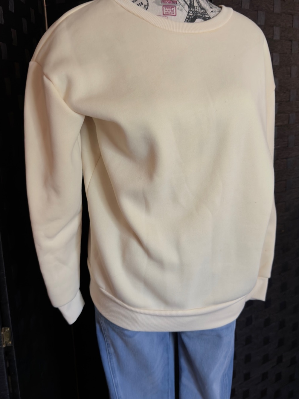 Men's Crewneck Sweater in Cream
